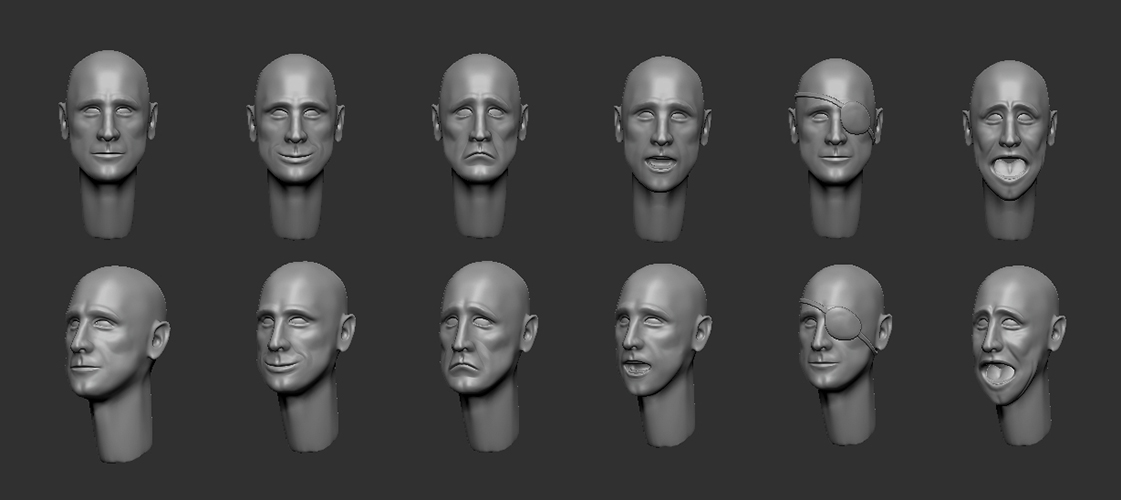 Male heads - set 1 (10pc)